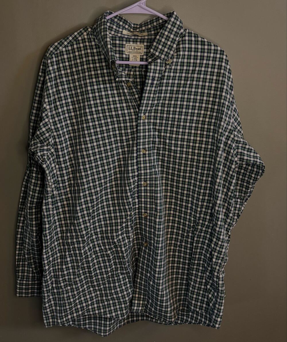 L.L. Bean Men's Wrinkle Resistant Plaid Button-Down Shirt